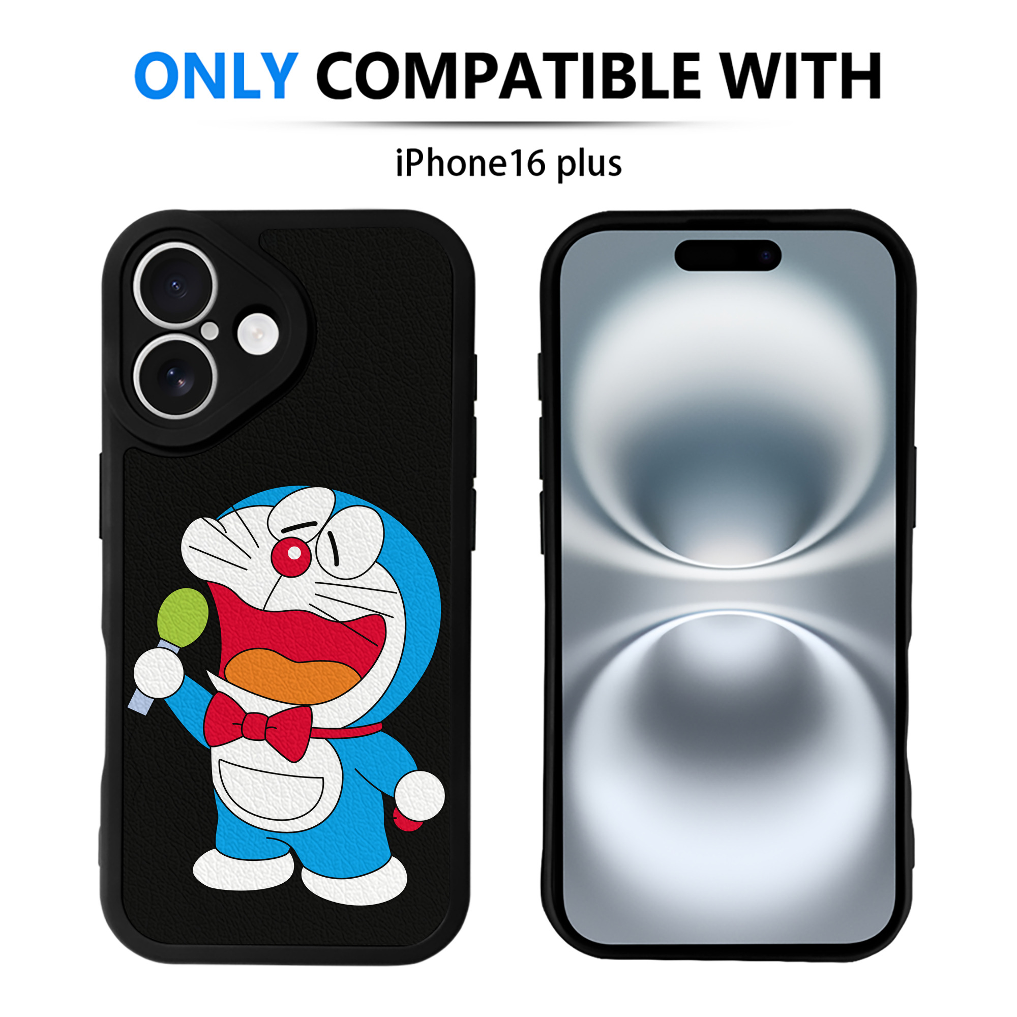 （画像用） ドラえもん Doraemon 【iPhone 16シリーズ対応】シリコンスマホケース（レザー調） 材質：シリコン